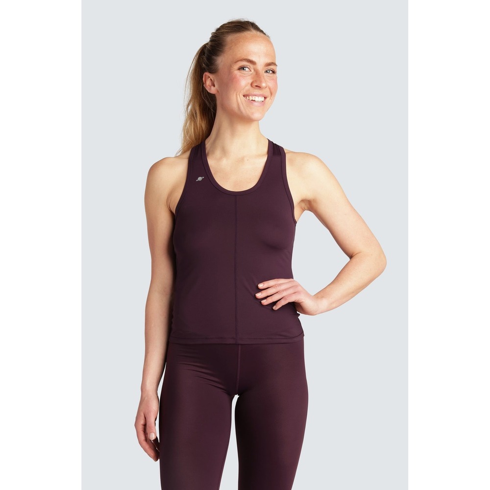 Planet Nusa Everyone Tank Deep Burgundy‎ Racerback Activewear Top Small
